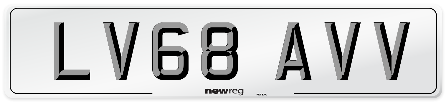 LV68 AVV Number Plate from New Reg
